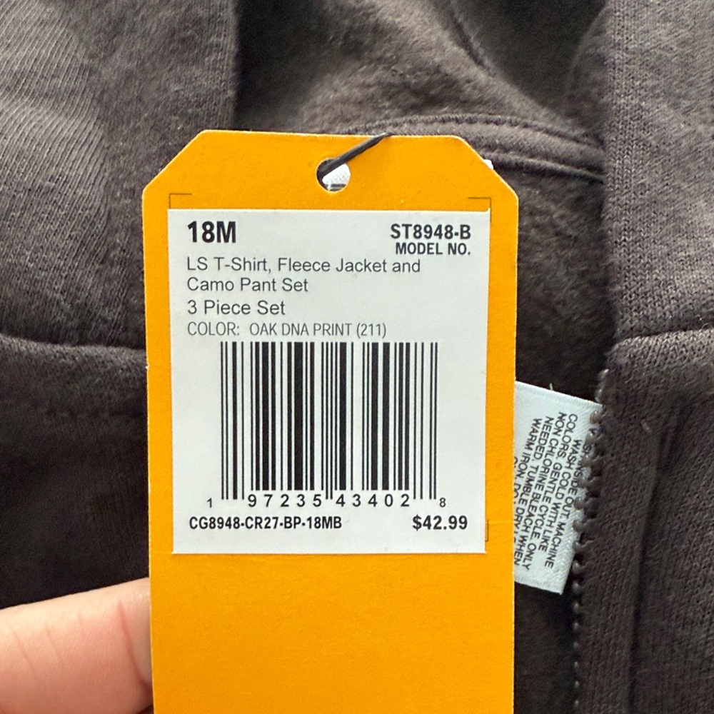 Carhartt Kids Dark Brown Zip-Up Hoodie - Picture 2 of 5